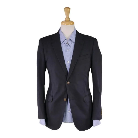 Gucci Other - Gucci Navy Blue Cotton-Polyester 2-Btn Slim Fit Blazer Jacket 36R